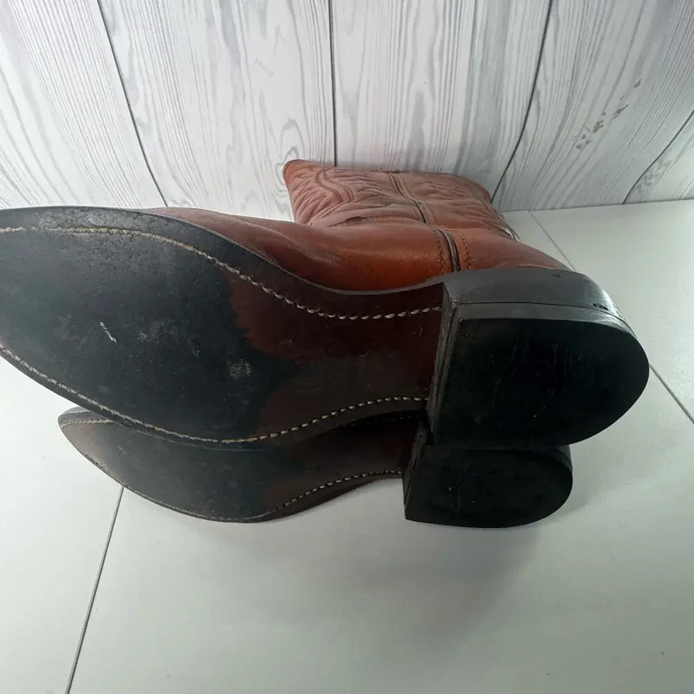 Vintage Biltrite Men’s Brown Leather Western Cowboy Boots 10D